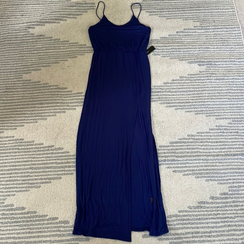 LULUS BLUE MAXI DRESS WITH SPLIT